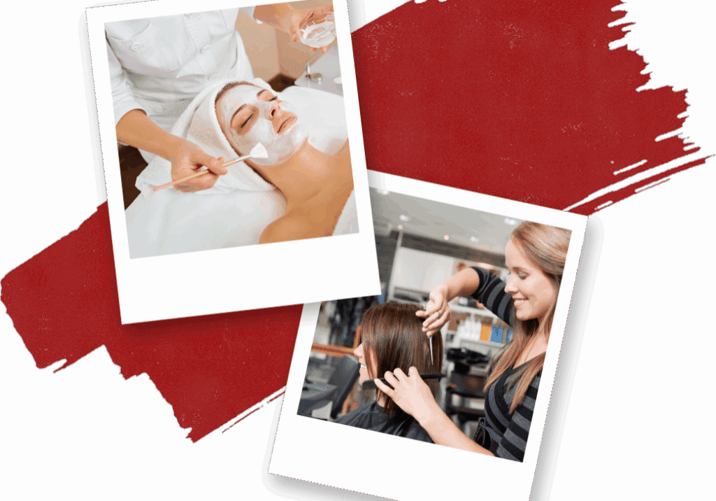 Salon and spa services collage